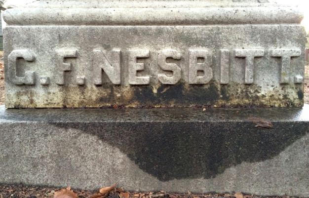 George Nesbitt's grave stone at Green-Wood Cemetery in Brooklyn. Special thanks to Nick Sherman for permission to use the photograph.