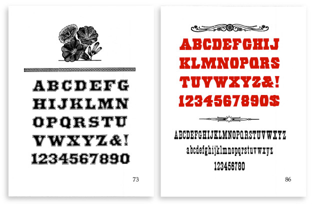 Final versions of folio page 73 (left) and page 86 (right).