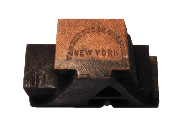 Stamp used by Vanderburgh, Wells & Co 1867–1890.